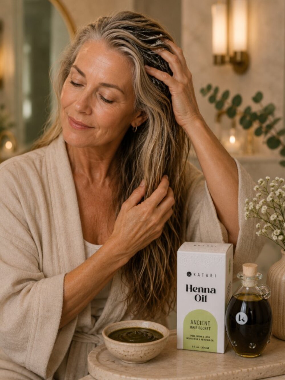 Henna Ancient Hair Secret Oil 100% Nat Organic Unrefined & Cold Pressed